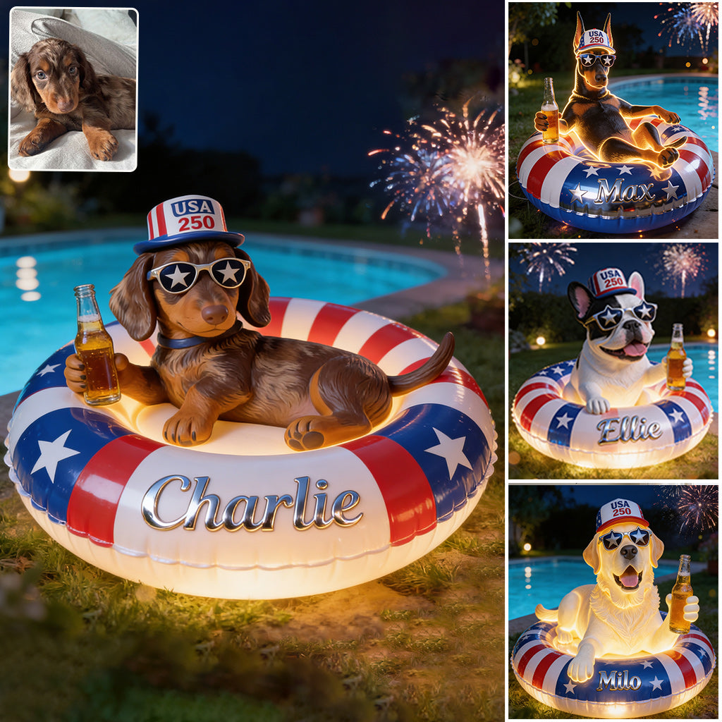 250e Anniversaire - Lampe Solaire Acrylique Personnalisée pour Chien