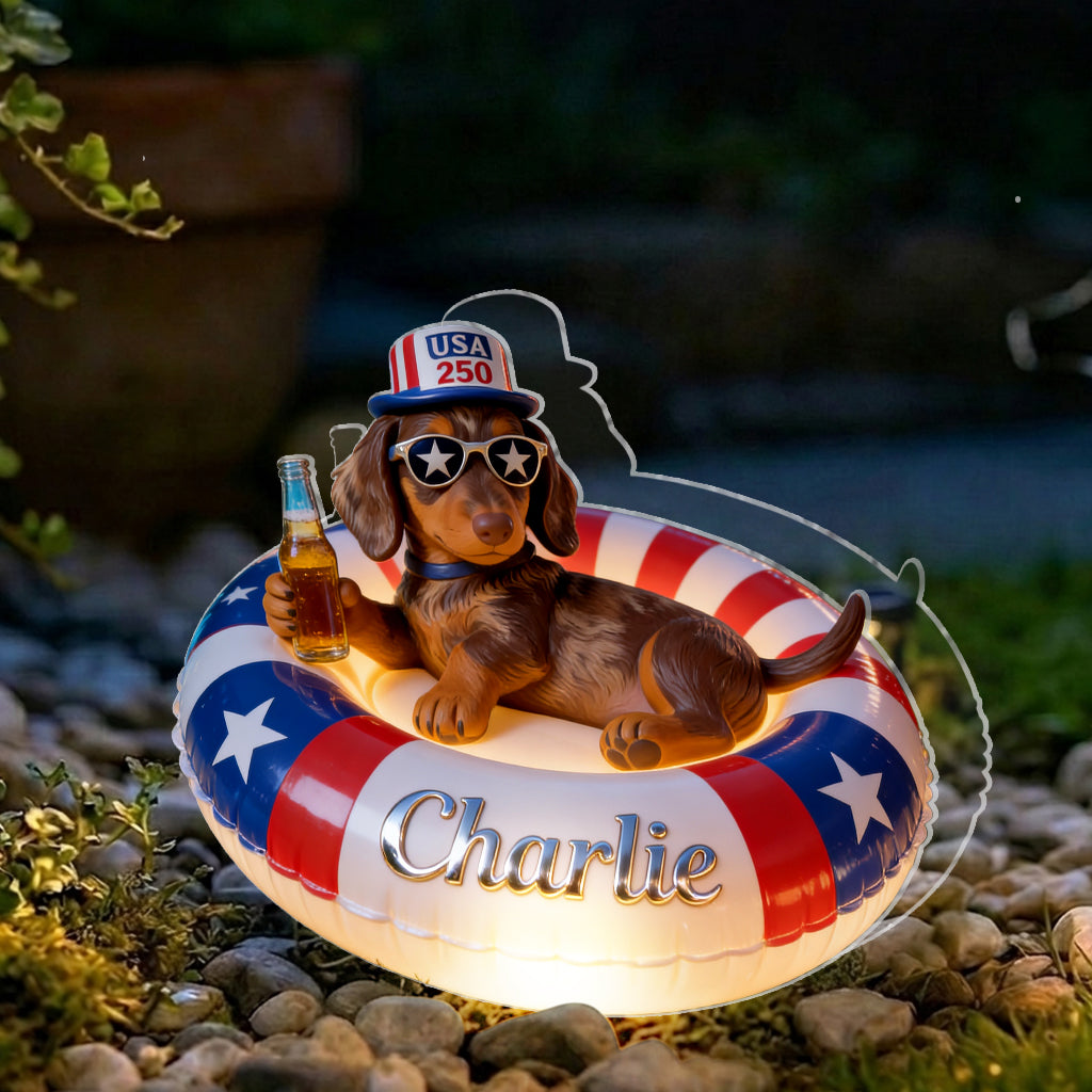 250e Anniversaire - Lampe Solaire Acrylique Personnalisée pour Chien