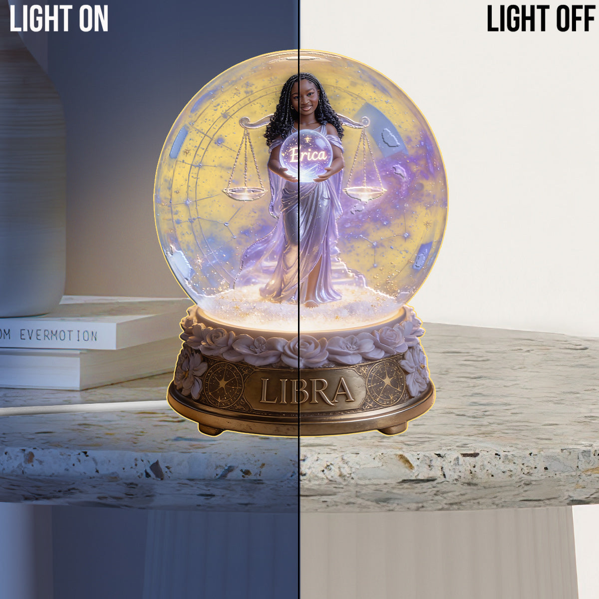 Custom Any Photo Zodiac Style - Personalized Horoscope Acrylic LED Night Light