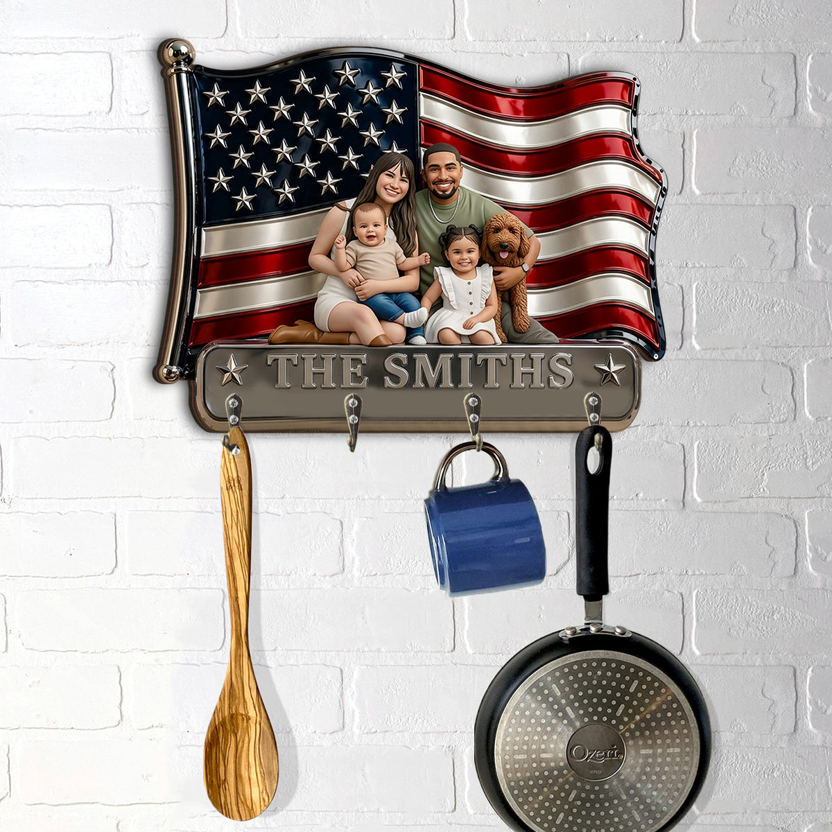Cadeau Photo de Famille - Porte-Clés Personnalisé en Bois