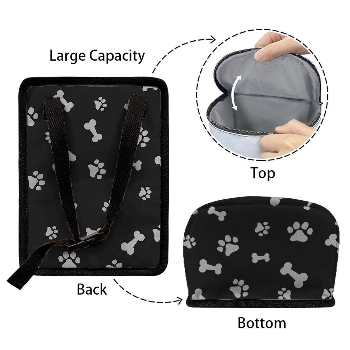 Tu es à ma place - Poubelle/organisateur de voiture portable personnalisé pour chien « Tu es à ma place »