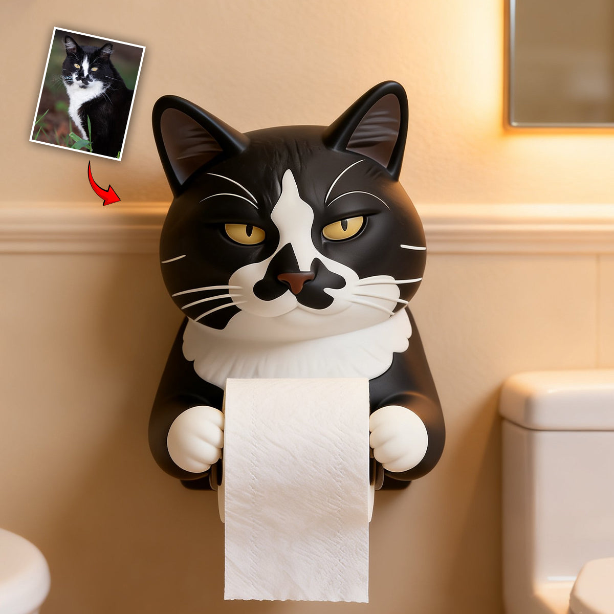 Porte-papier toilette pour chien personnalisé à partir de n'importe quelle photo -