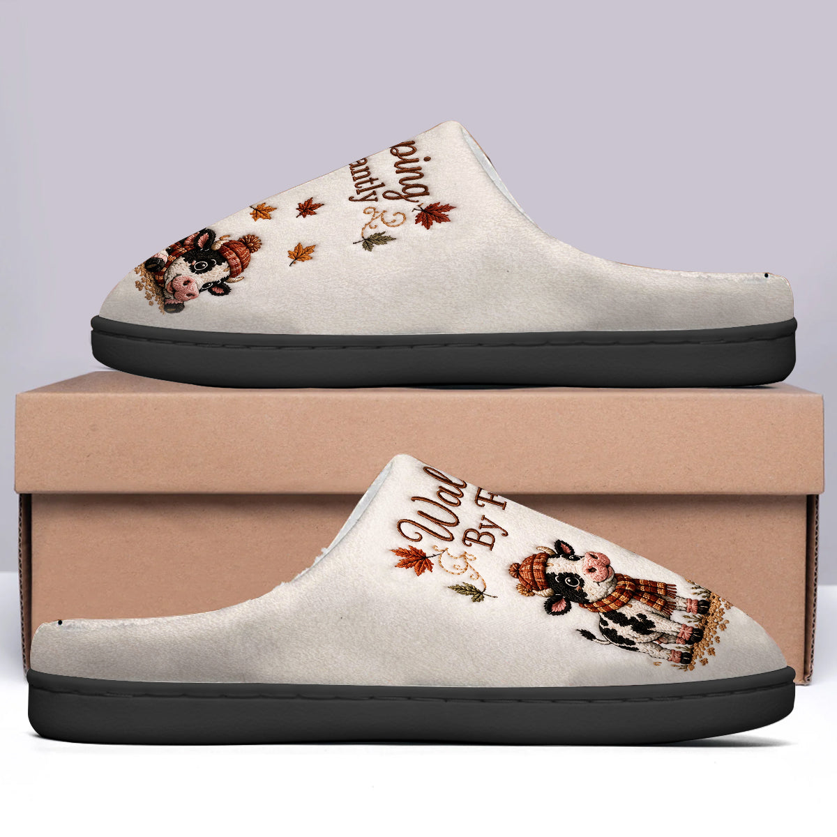 Walking By Faith - Personalized Cow Slippers