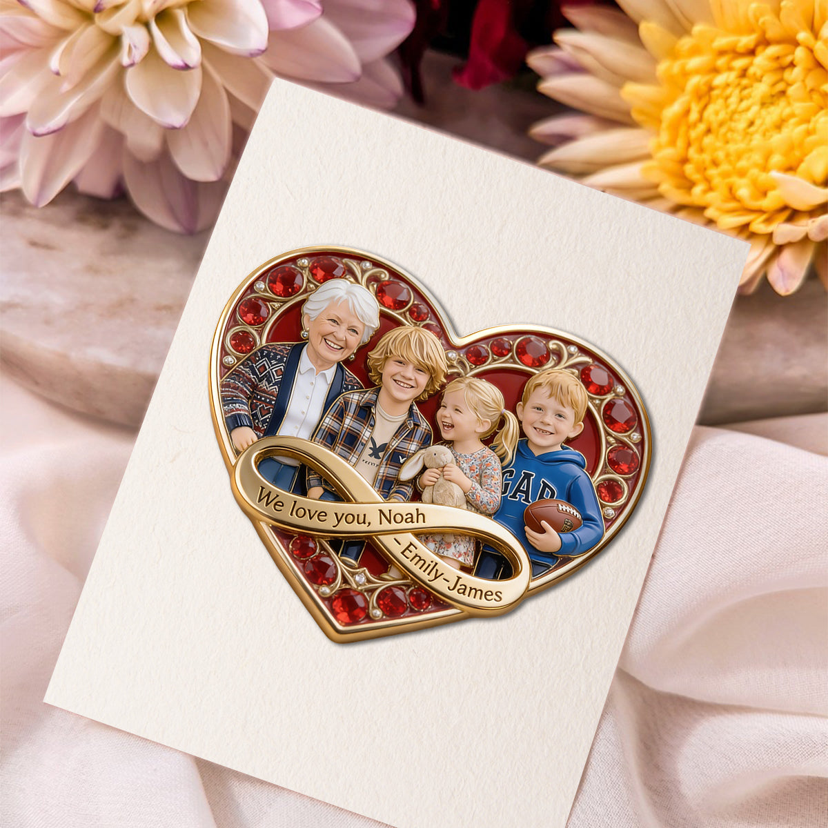 I Love You - Personalized Mother Pin