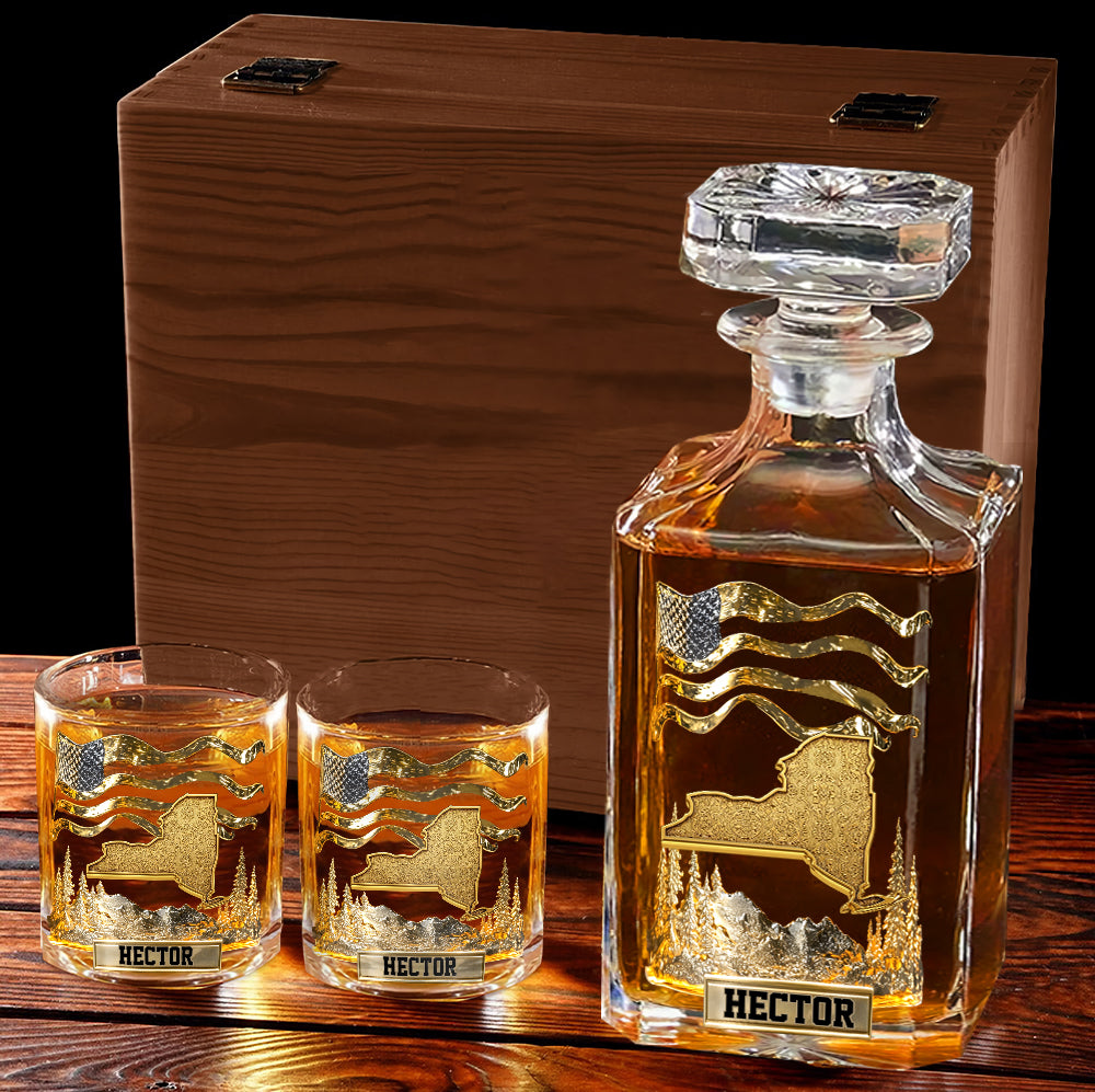 The State Pride - Coffret de carafe à whisky de luxe personnalisé