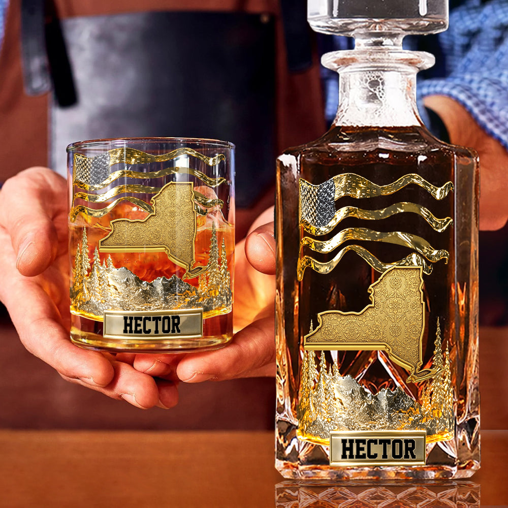 The State Pride - Coffret de carafe à whisky de luxe personnalisé