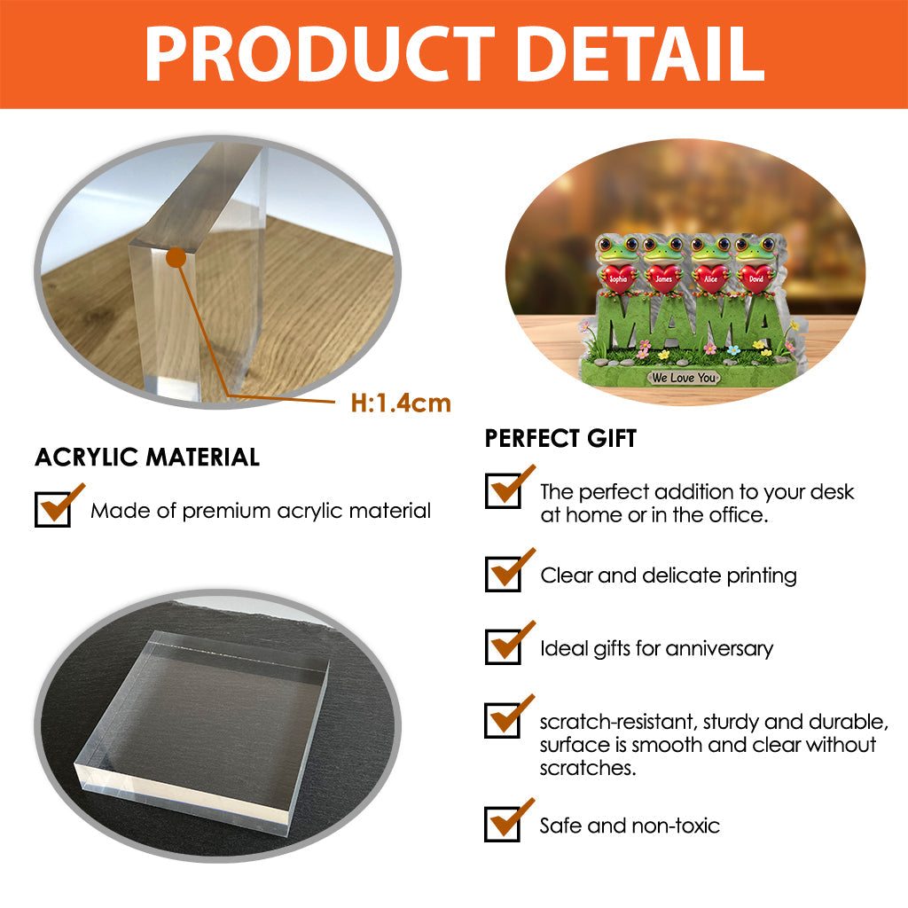 Mama We Love You - Personalized Mother Custom Shaped Acrylic Plaque