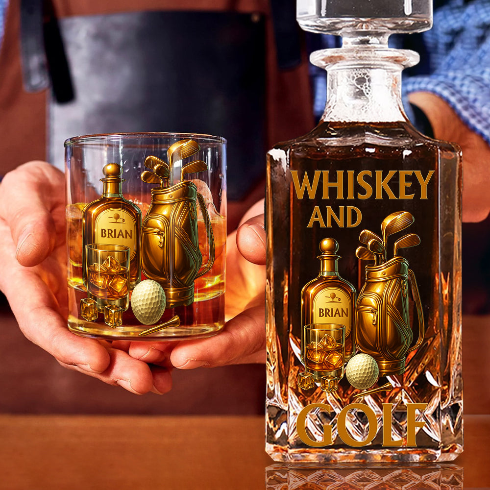 Whisky et Golf - Verre à whisky personnalisé sur le thème du golf