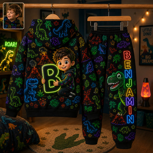 Cadeau de Style Néon pour Enfants - Sweat à Capuche & Pantalon de Jogging Personnalisés