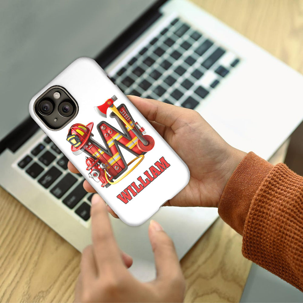 Alphabet Firefighter - Personalized Firefighter Full Print Phone Case