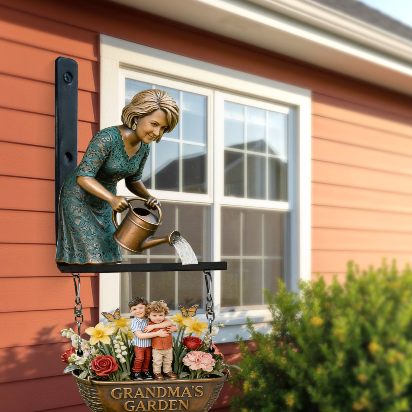 Custom Any Photo My Beautuful Garden - Personalized Grandma Wooden Wall Mount Sign