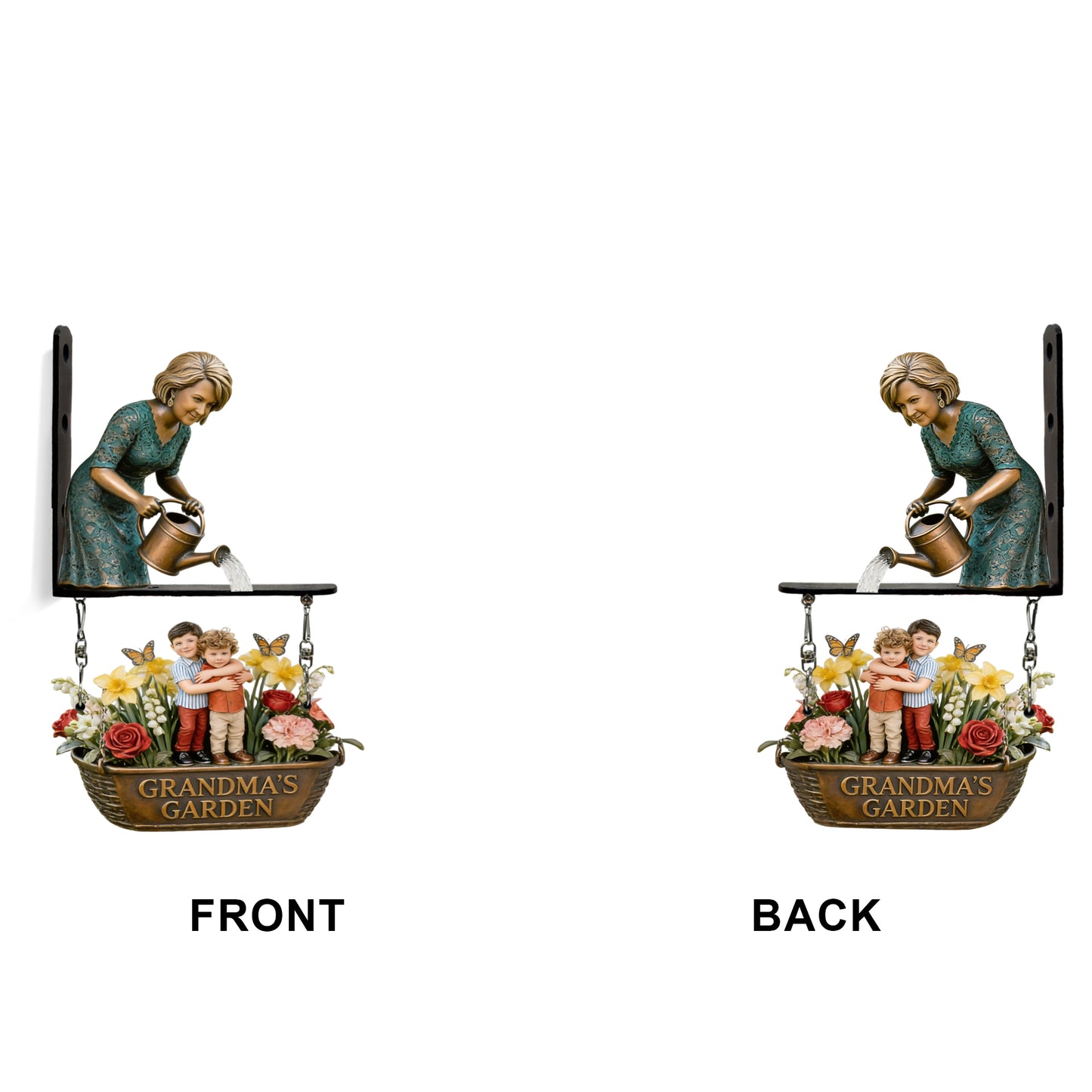 Custom Any Photo My Beautuful Garden - Personalized Grandma Wooden Wall Mount Sign