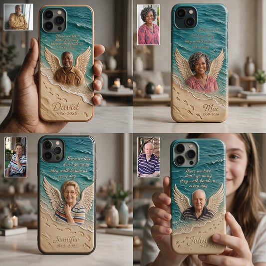 Ils marchent à nos côtés - Coque de téléphone en cuir embossé 3D personnalisée
