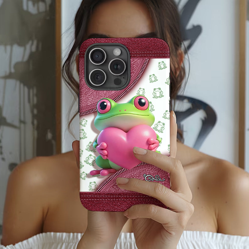 Coque de téléphone personnalisée Love Frog avec motif grenouille