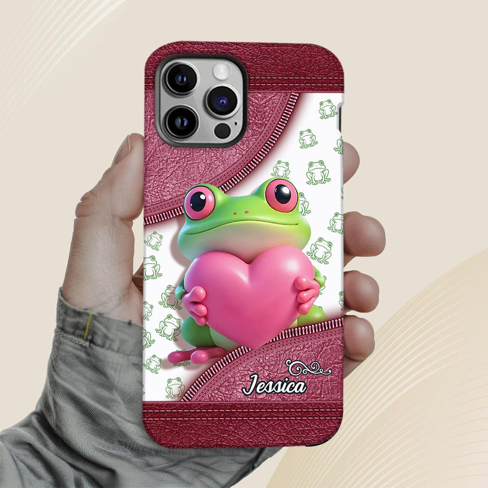 Coque de téléphone personnalisée Love Frog avec motif grenouille