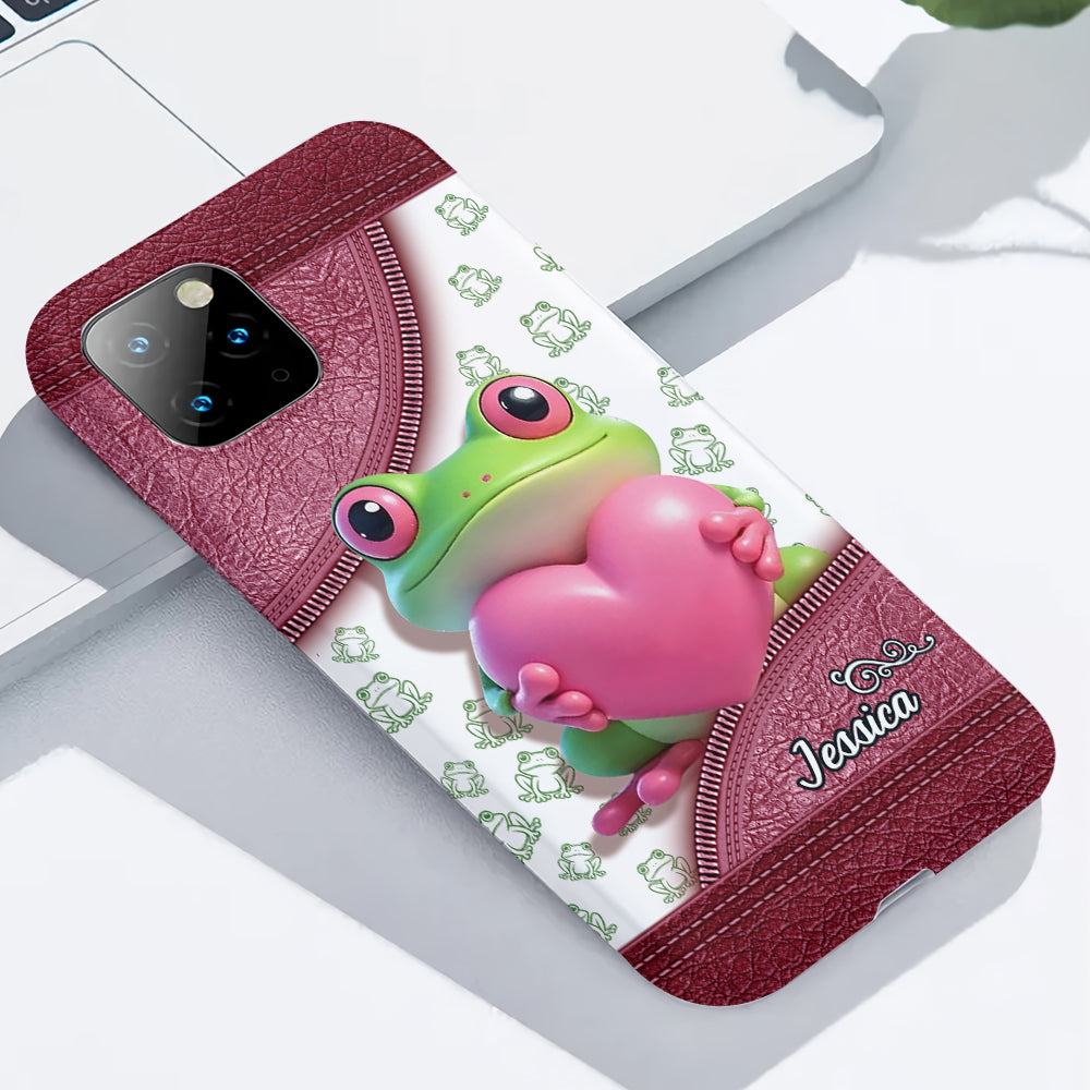 Coque de téléphone personnalisée Love Frog avec motif grenouille