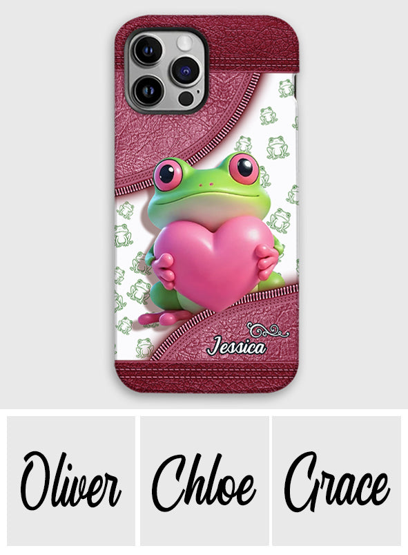 Coque de téléphone personnalisée Love Frog avec motif grenouille