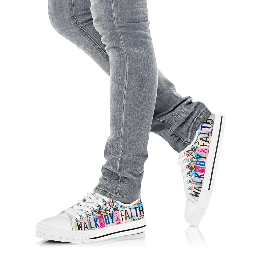 Walk By Faith Breast Cancer Awareness Low Top Shoes 0622