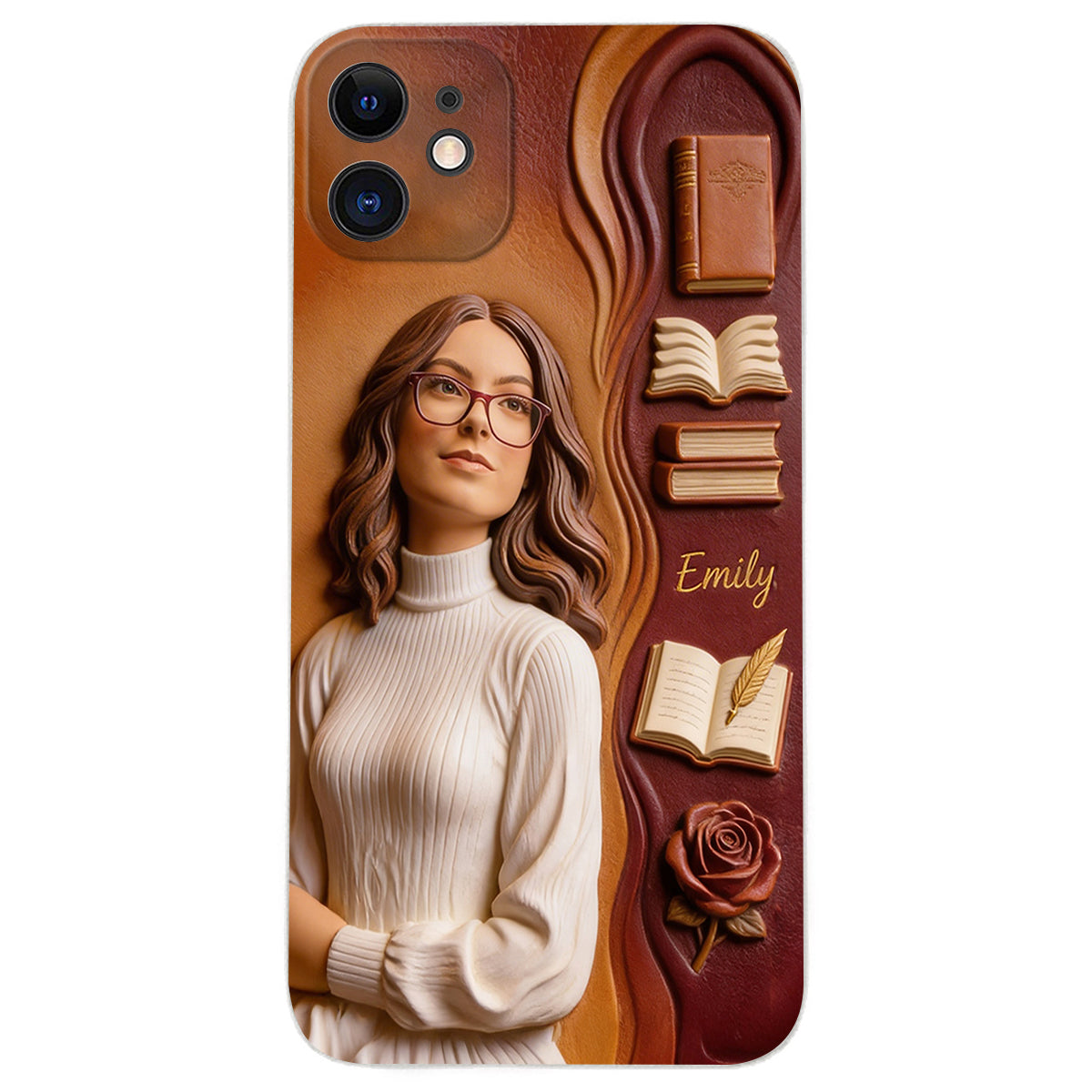 Custom Any Photo Love Books - Personalized Book 3D Embossed Leather Phone Case