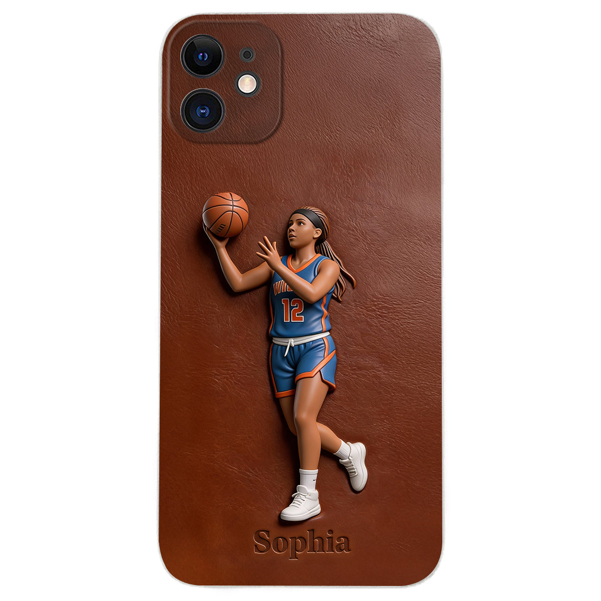 Love Basketball - Personalized Basketball Leather Phone Case