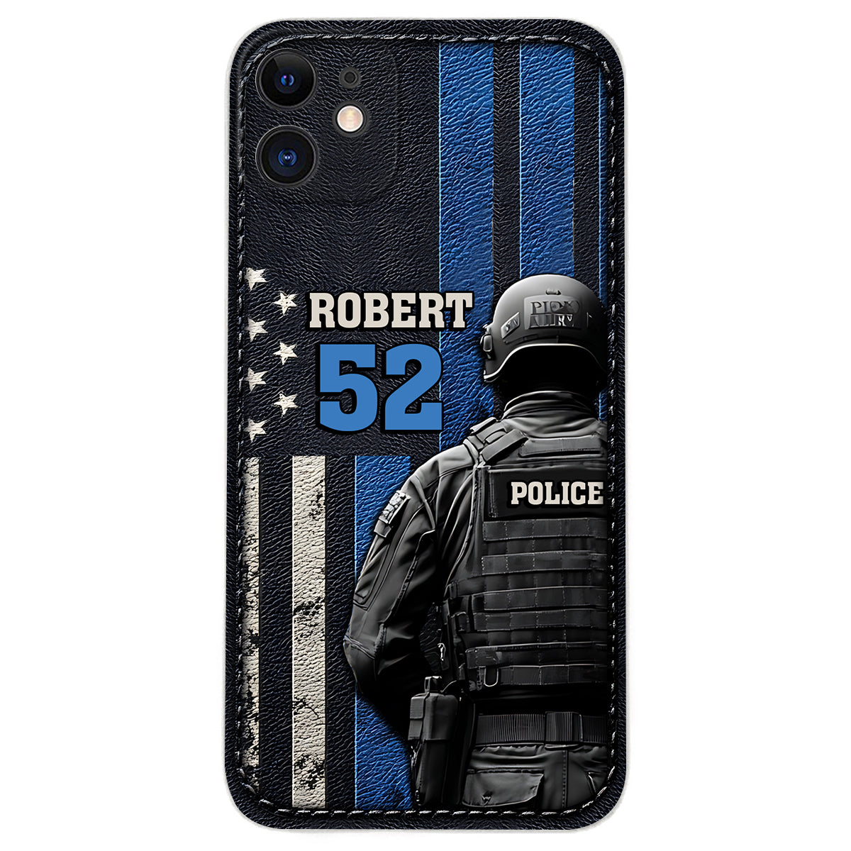 Vie de policier - Étui de téléphone en cuir personnalisé pour policier