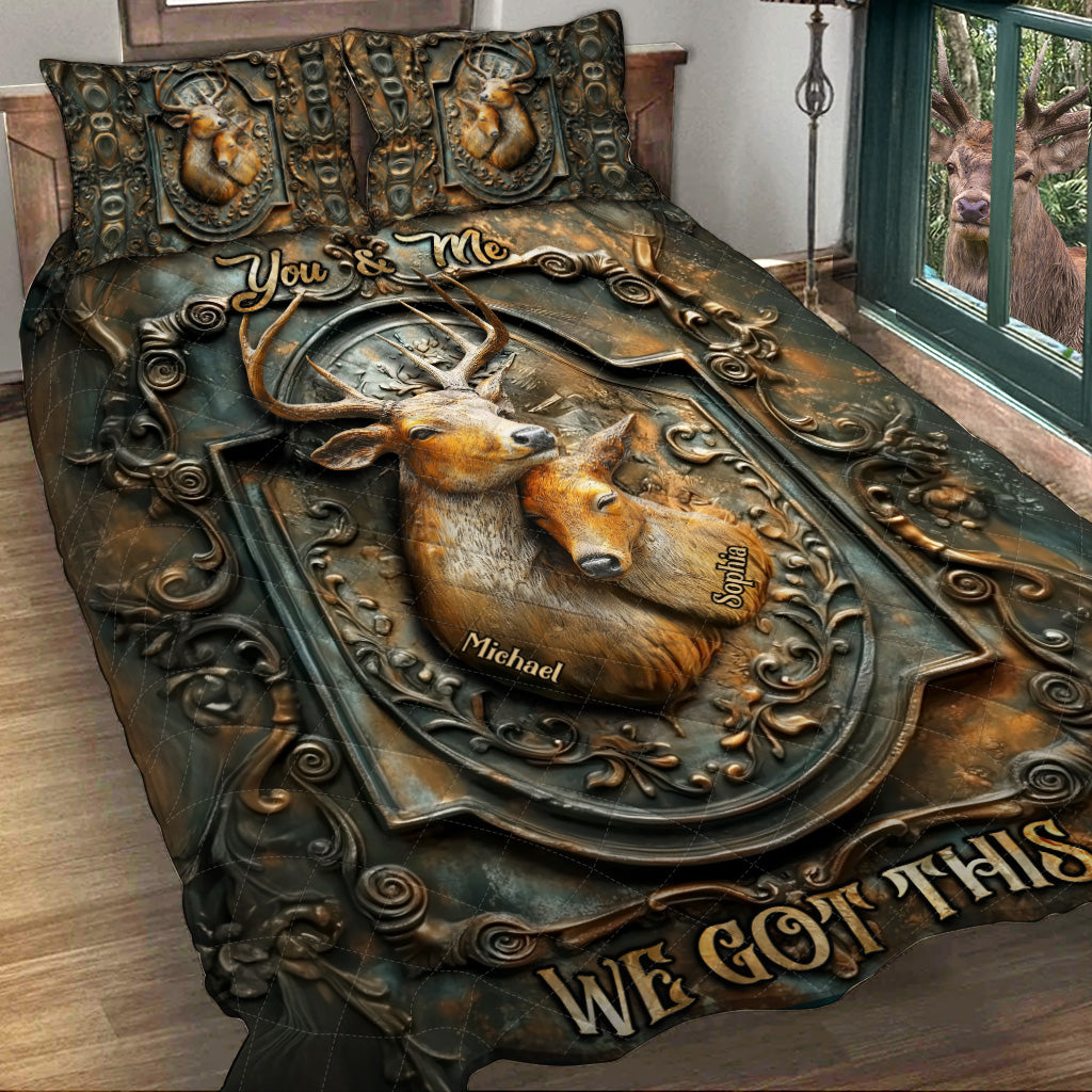 Toi et moi, on gère ça - Ensemble de courtepointe de chasse personnalisé