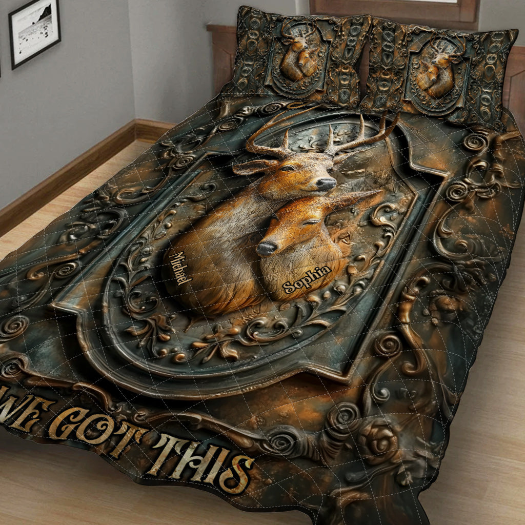 Toi et moi, on gère ça - Ensemble de courtepointe de chasse personnalisé