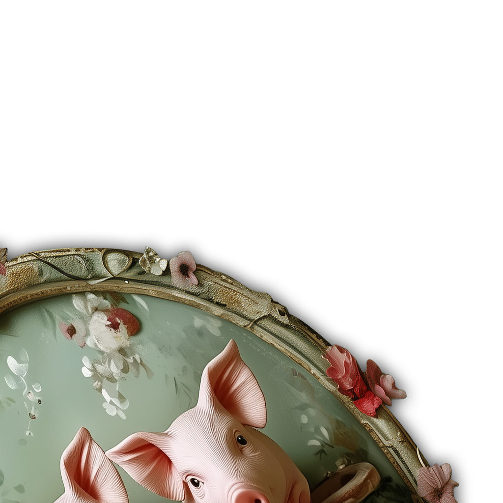 Animaux de la ferme fleuris - Panneau métallique personnalisé découpé à la main