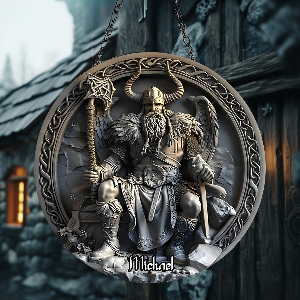 Viking - Personalized Viking Round Metal Sign