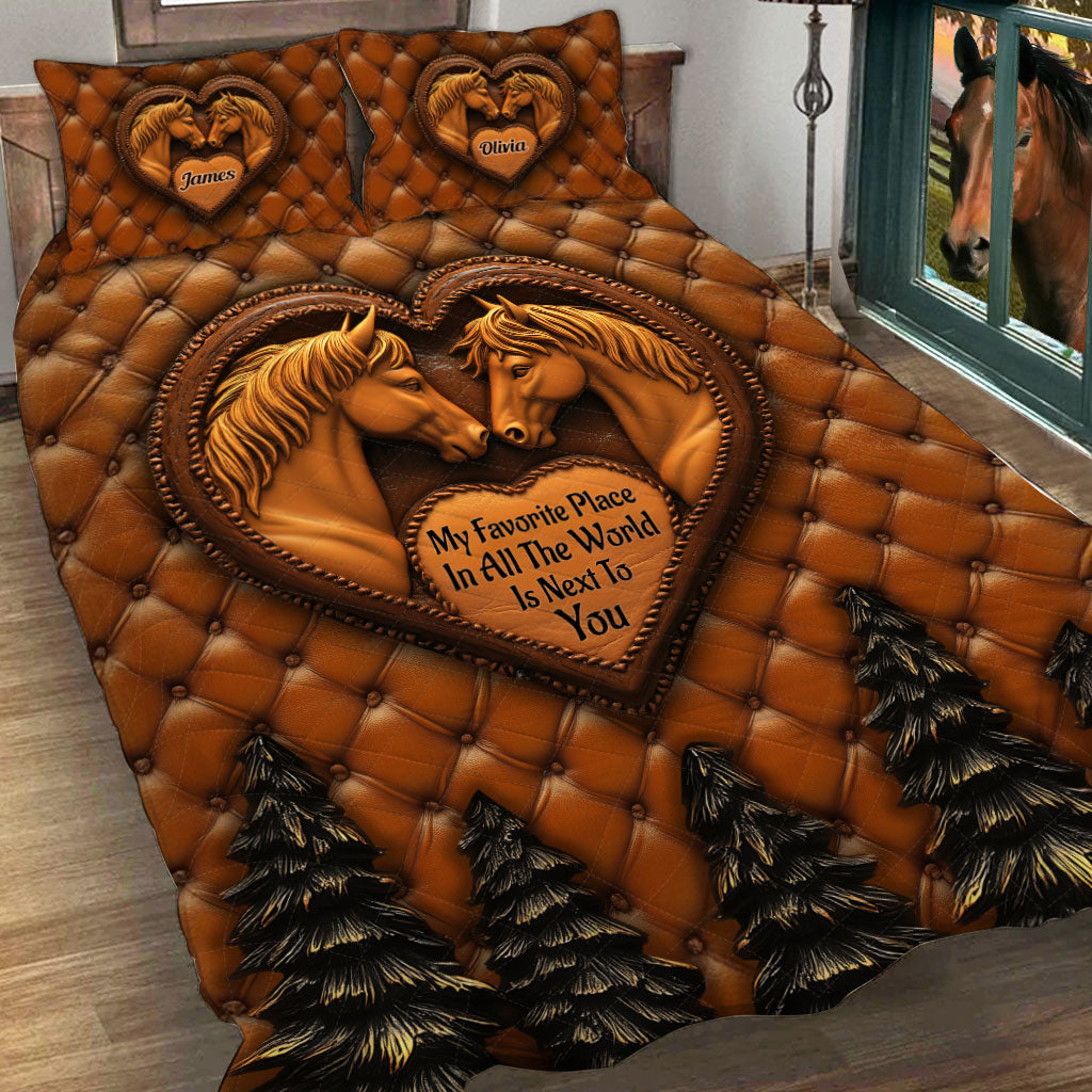 Next To You - Personalized Horse Quilt Set