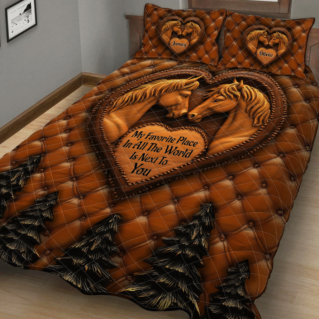 Next To You - Personalized Horse Quilt Set
