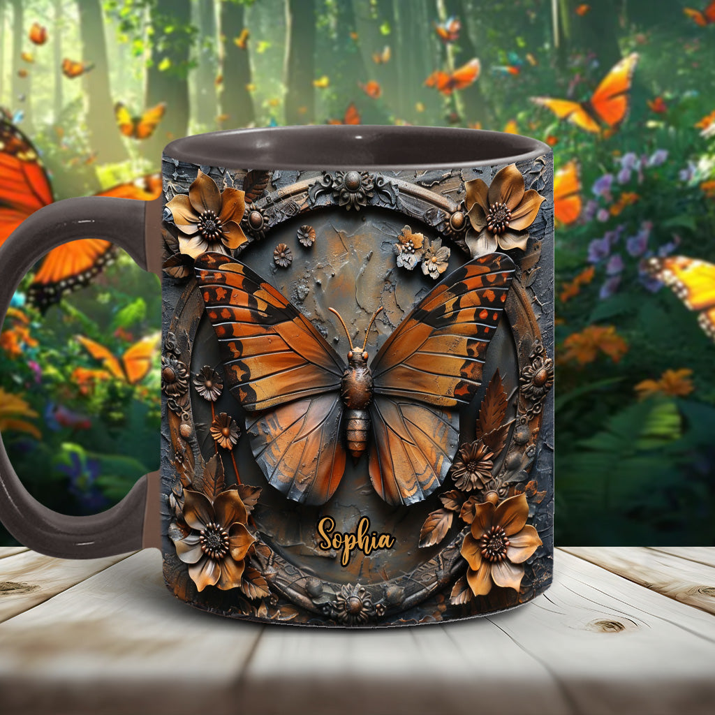 Mug personnalisé « Magnifique Monarque » avec motif papillon