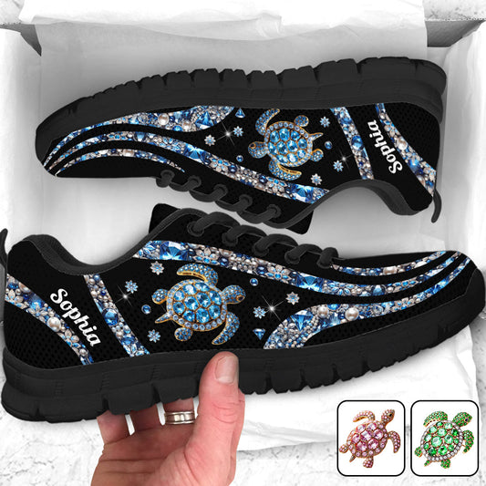 J'adore les tortues - Baskets personnalisées avec des tortues