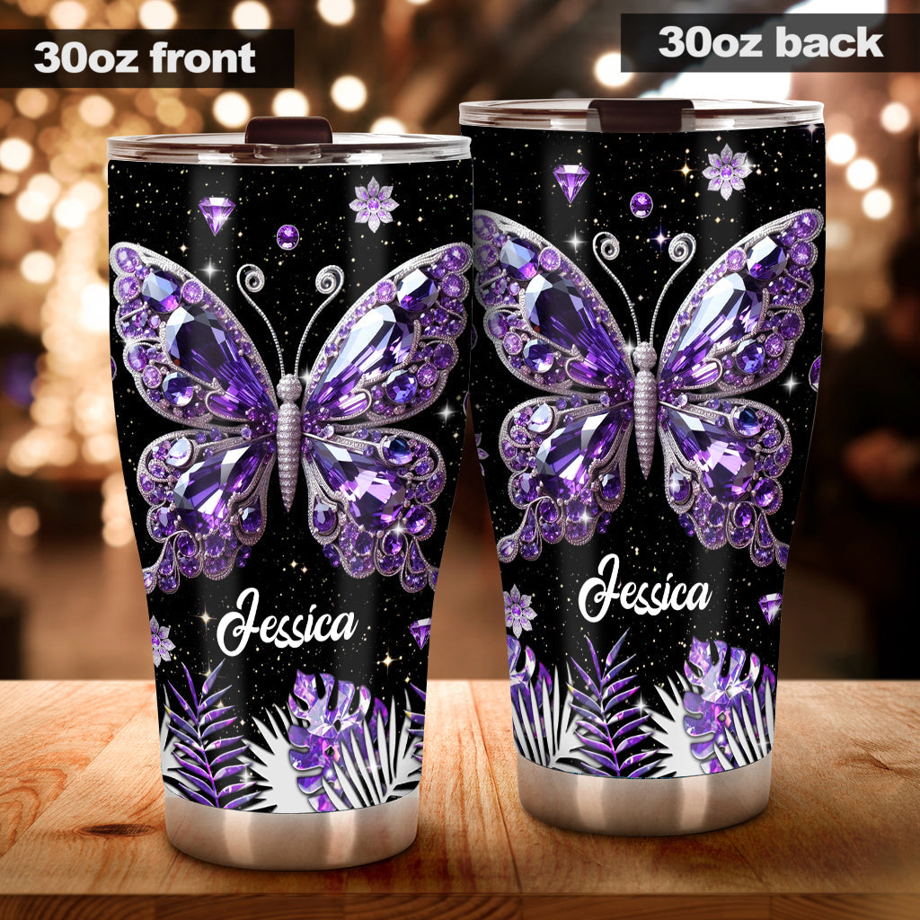 Stunning Butterfly - Personalized Butterfly Tumbler