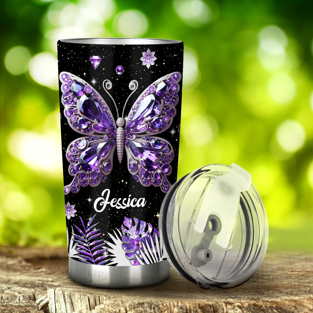Stunning Butterfly - Personalized Butterfly Tumbler