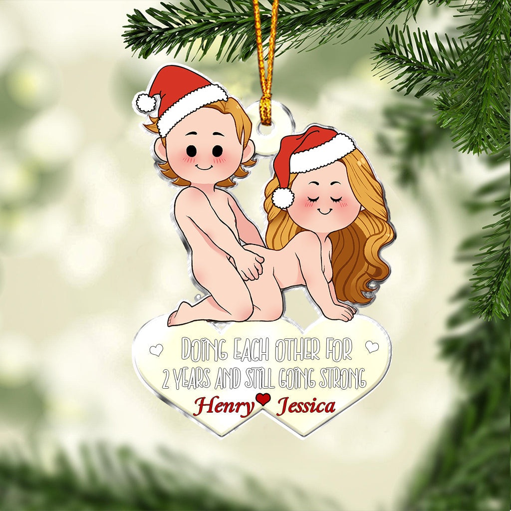 Doing Each Other - Personalized Couple Custom Shaped Ornament