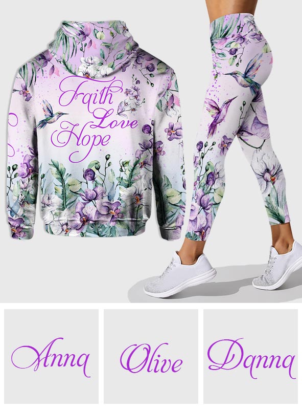 Foi, Espérance, Amour - Sweat à capuche et legging chrétiens personnalisés