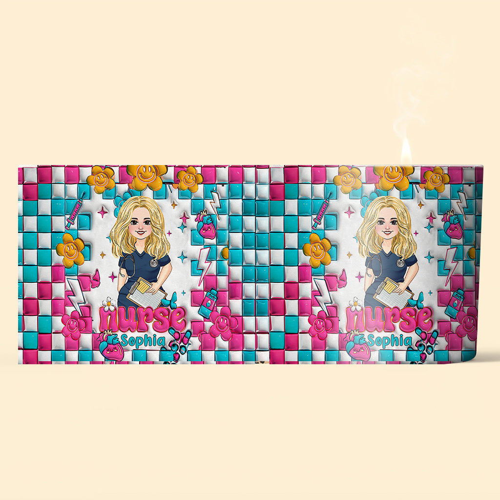 Bougie personnalisée pour infirmière avec couvercle en bois - Vie d'infirmière