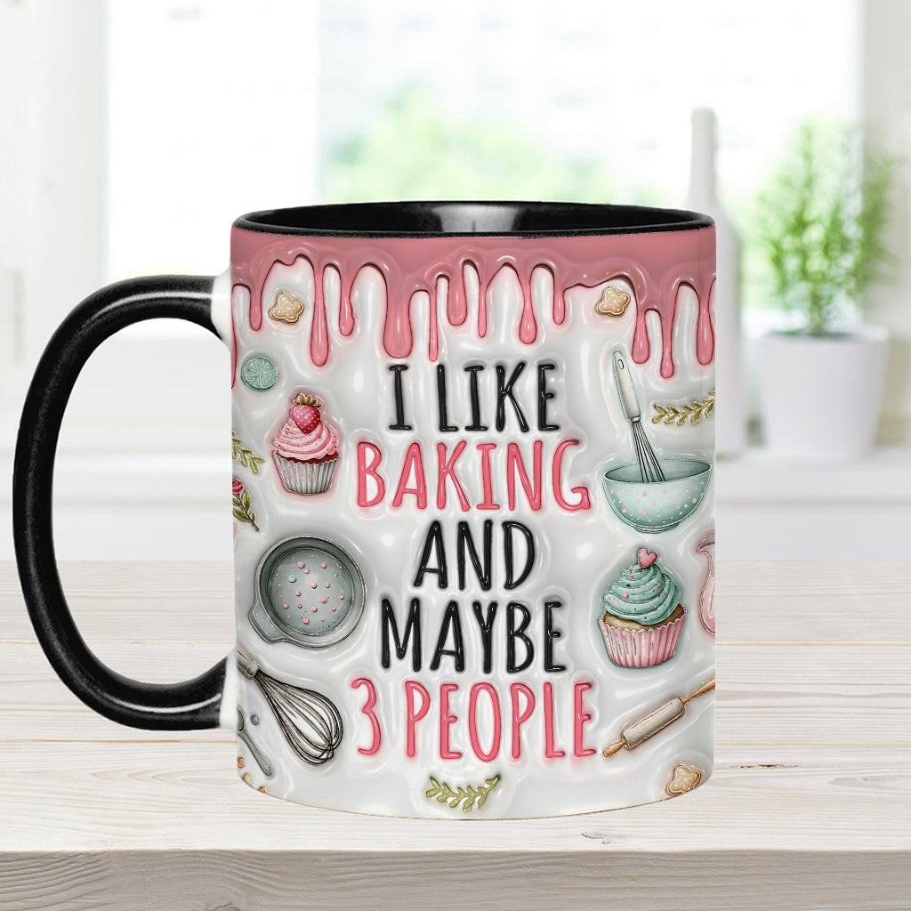 I Like Baking & Maybe 3 People - Personalized Baking Accent Mug