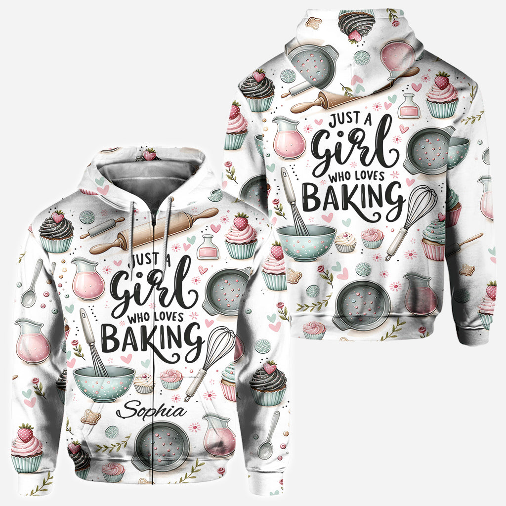 T-shirt personnalisé « Juste une fille qui adore pâtisser »