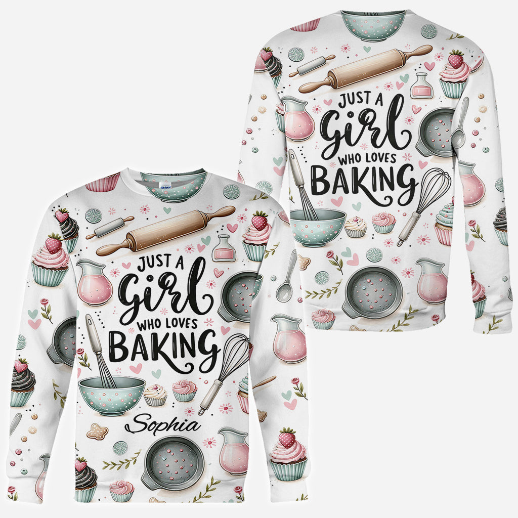 T-shirt personnalisé « Juste une fille qui adore pâtisser »