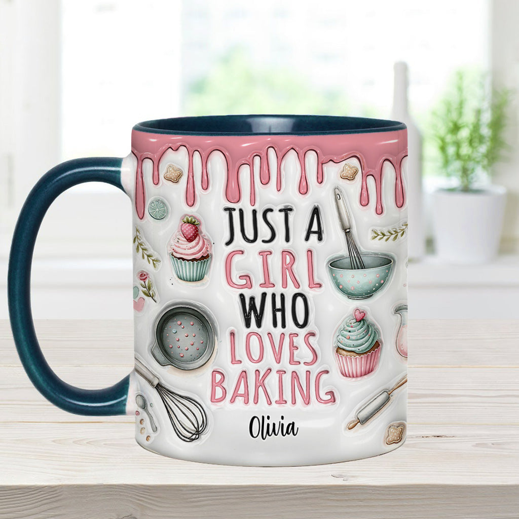 Mug personnalisé « Juste une fille qui adore pâtisser »