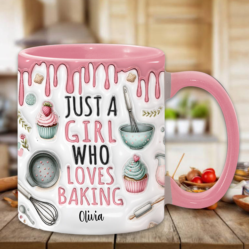 Mug personnalisé « Juste une fille qui adore pâtisser »