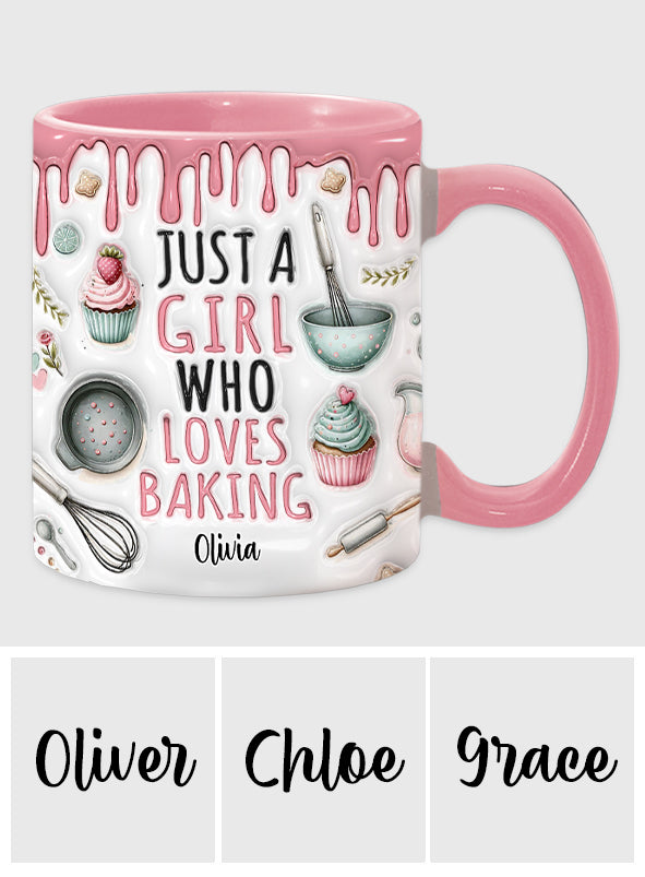 Mug personnalisé « Juste une fille qui adore pâtisser »