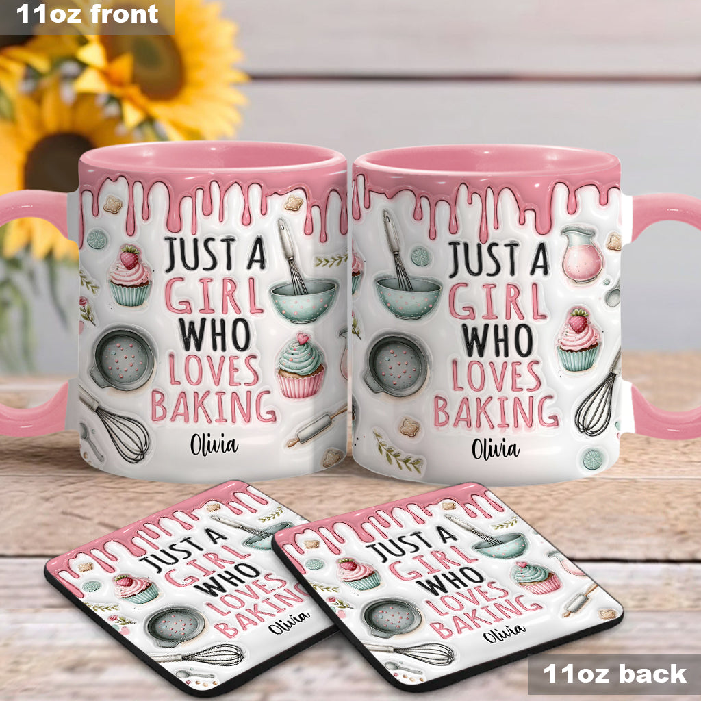 Mug personnalisé « Juste une fille qui adore pâtisser »
