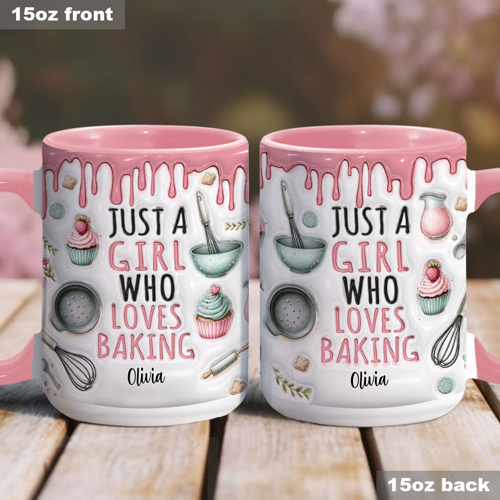Mug personnalisé « Juste une fille qui adore pâtisser »