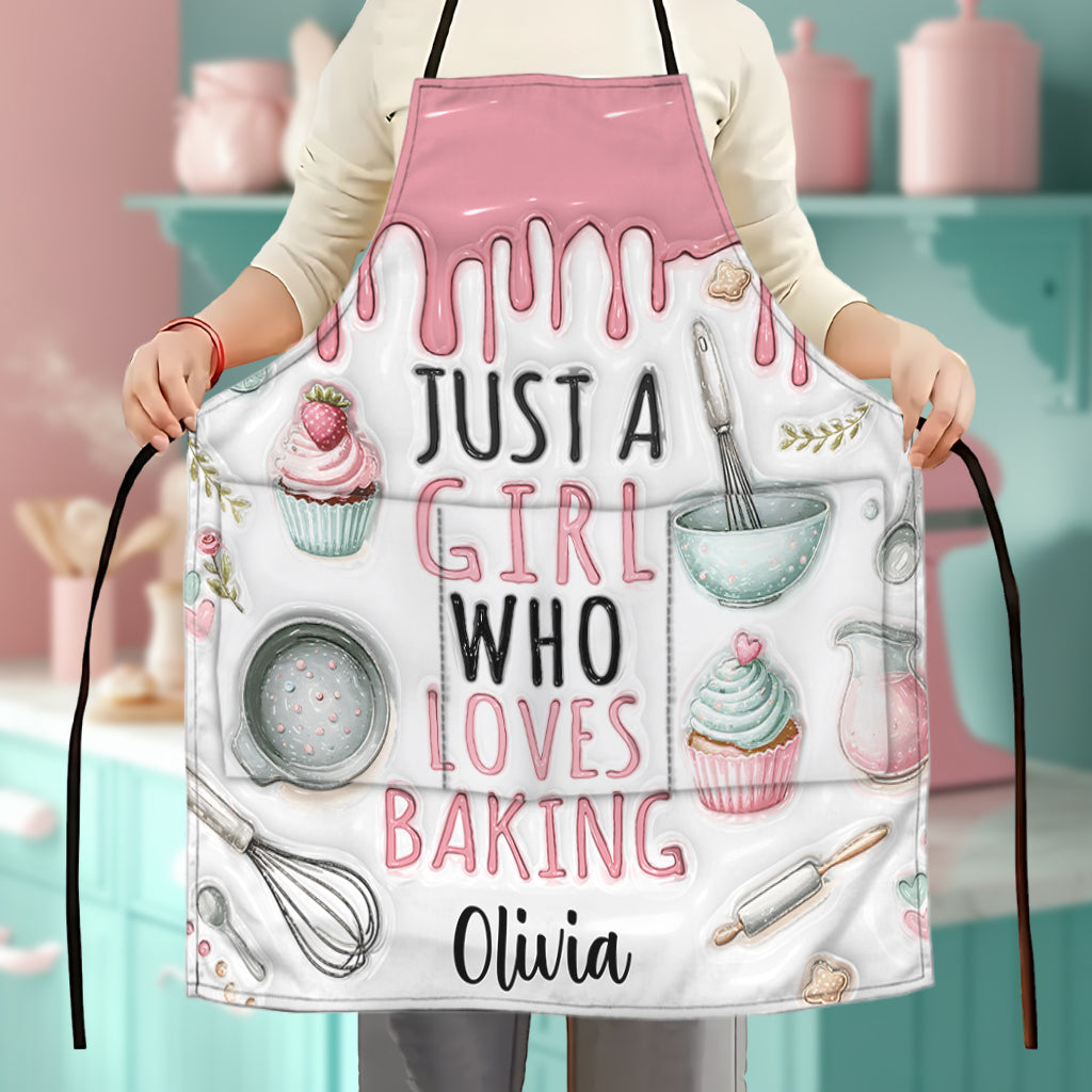 Tablier de pâtisserie personnalisé « Juste une fille qui adore pâtisser »