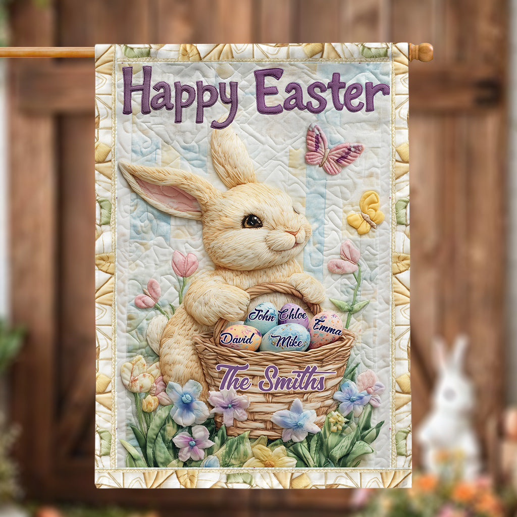 Happy Easter - Personalized Family House Flag