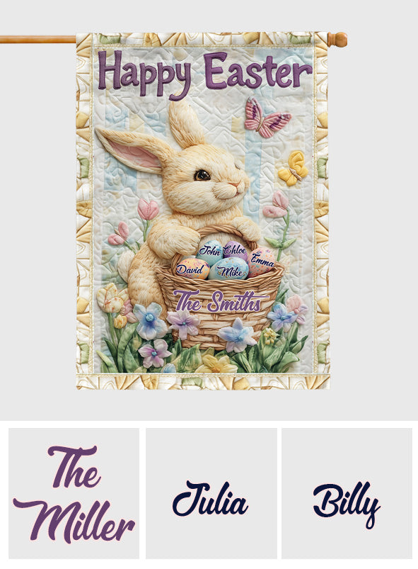 Happy Easter - Personalized Family House Flag