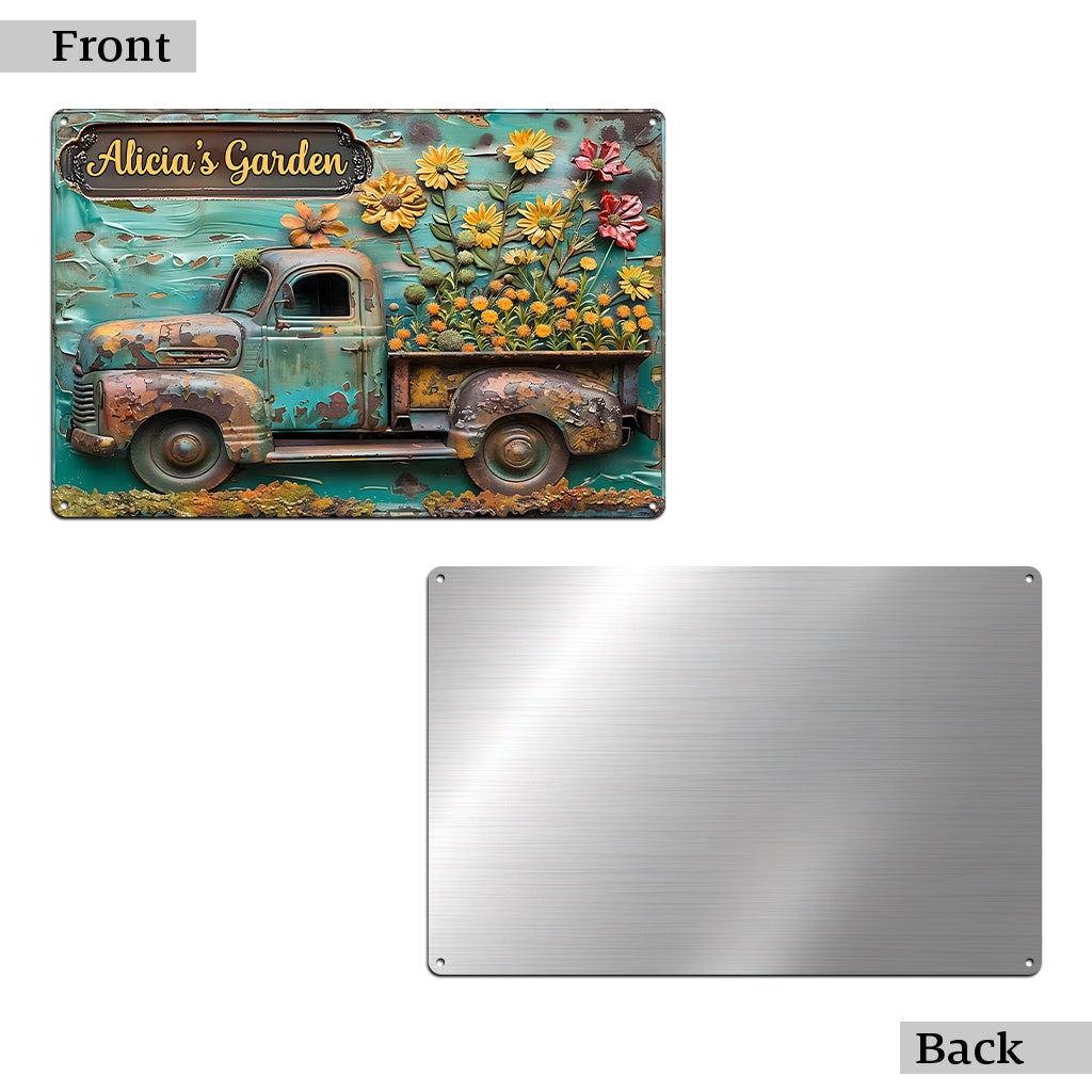 Votre jardin - Panneau en métal découpé personnalisé pour le jardinage